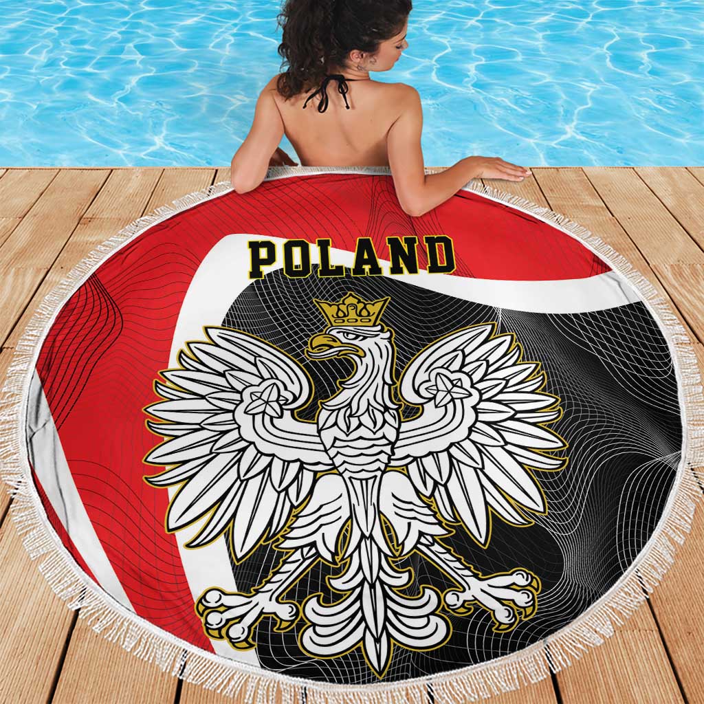 Poland White Crowned Eagle Beach Blanket Rzeczpospolita Polska