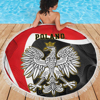 Poland White Crowned Eagle Beach Blanket Rzeczpospolita Polska