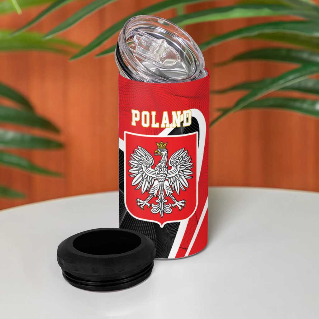 Poland White Crowned Eagle 4 in 1 Can Cooler Tumbler Rzeczpospolita Polska
