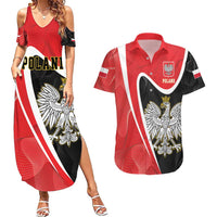 Poland White Crowned Eagle Couples Matching Summer Maxi Dress and Hawaiian Shirt Rzeczpospolita Polska