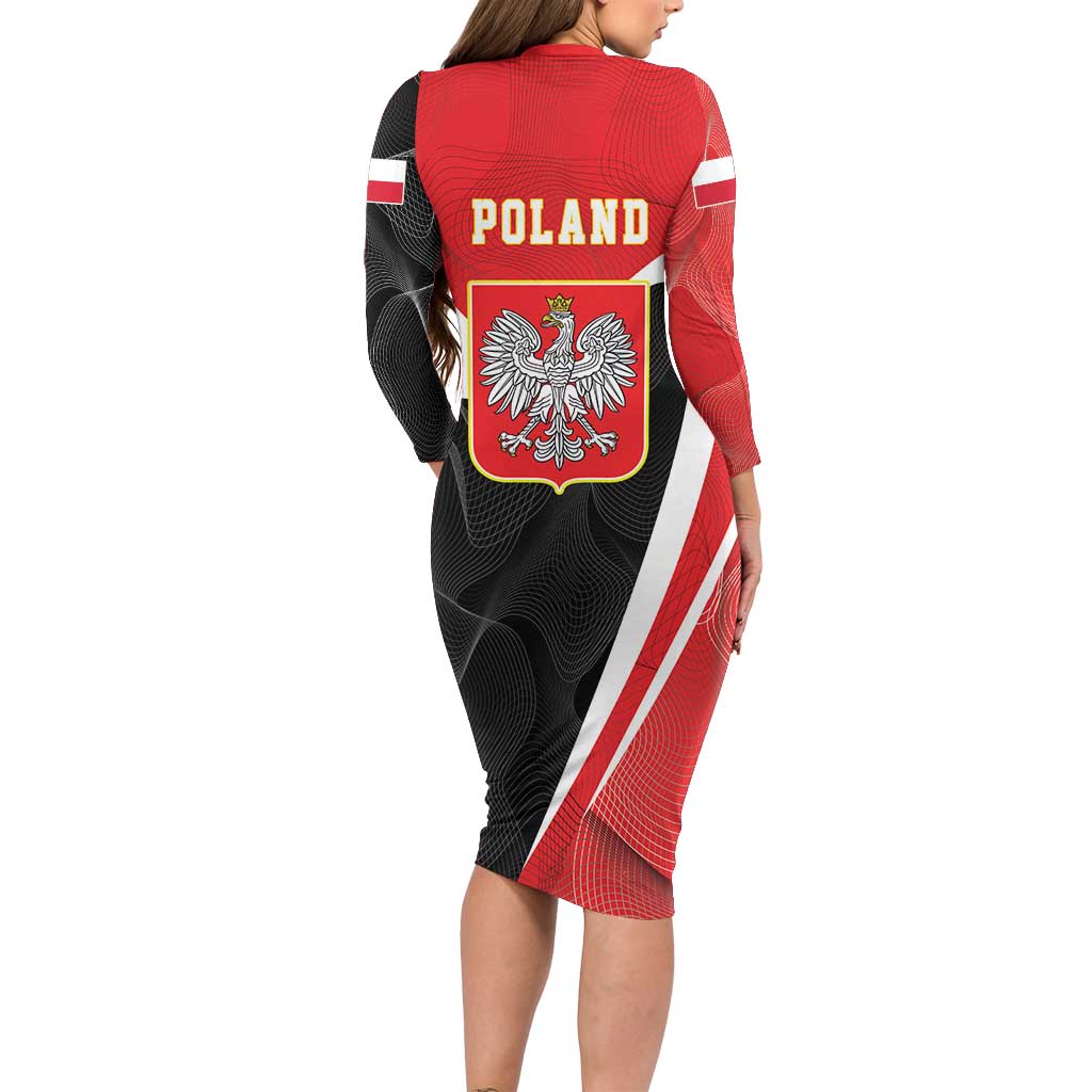 Poland White Crowned Eagle Family Matching Long Sleeve Bodycon Dress and Hawaiian Shirt Rzeczpospolita Polska