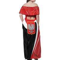 Poland White Crowned Eagle Family Matching Off Shoulder Maxi Dress and Hawaiian Shirt Rzeczpospolita Polska