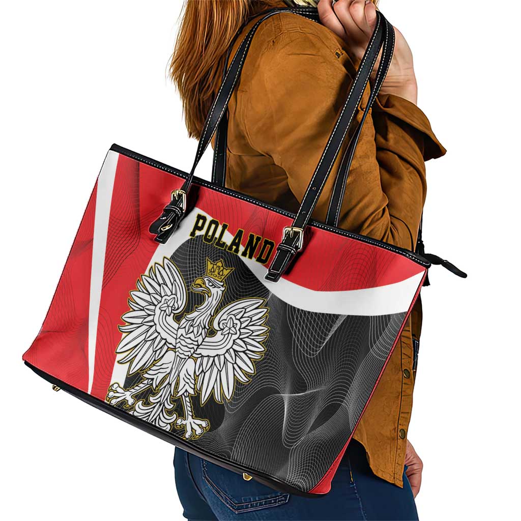 Poland White Crowned Eagle Leather Tote Bag Rzeczpospolita Polska