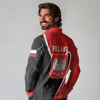 Poland White Crowned Eagle Long Sleeve Polo Shirt Rzeczpospolita Polska LT17 - Wonder Print Shop