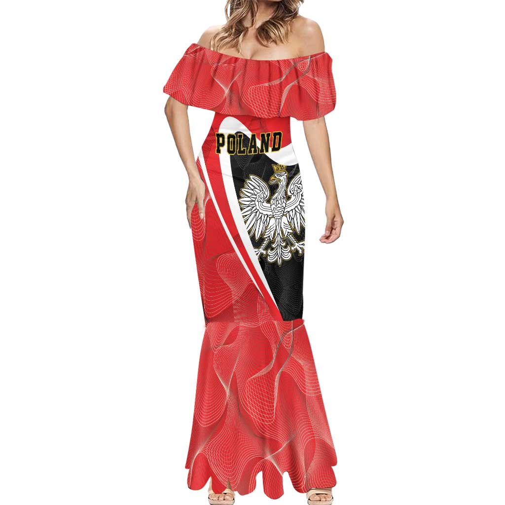 Poland White Crowned Eagle Mermaid Dress Rzeczpospolita Polska LT17 - Wonder Print Shop