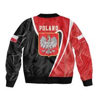 Poland White Crowned Eagle Sleeve Zip Bomber Jacket Rzeczpospolita Polska LT17 - Wonder Print Shop