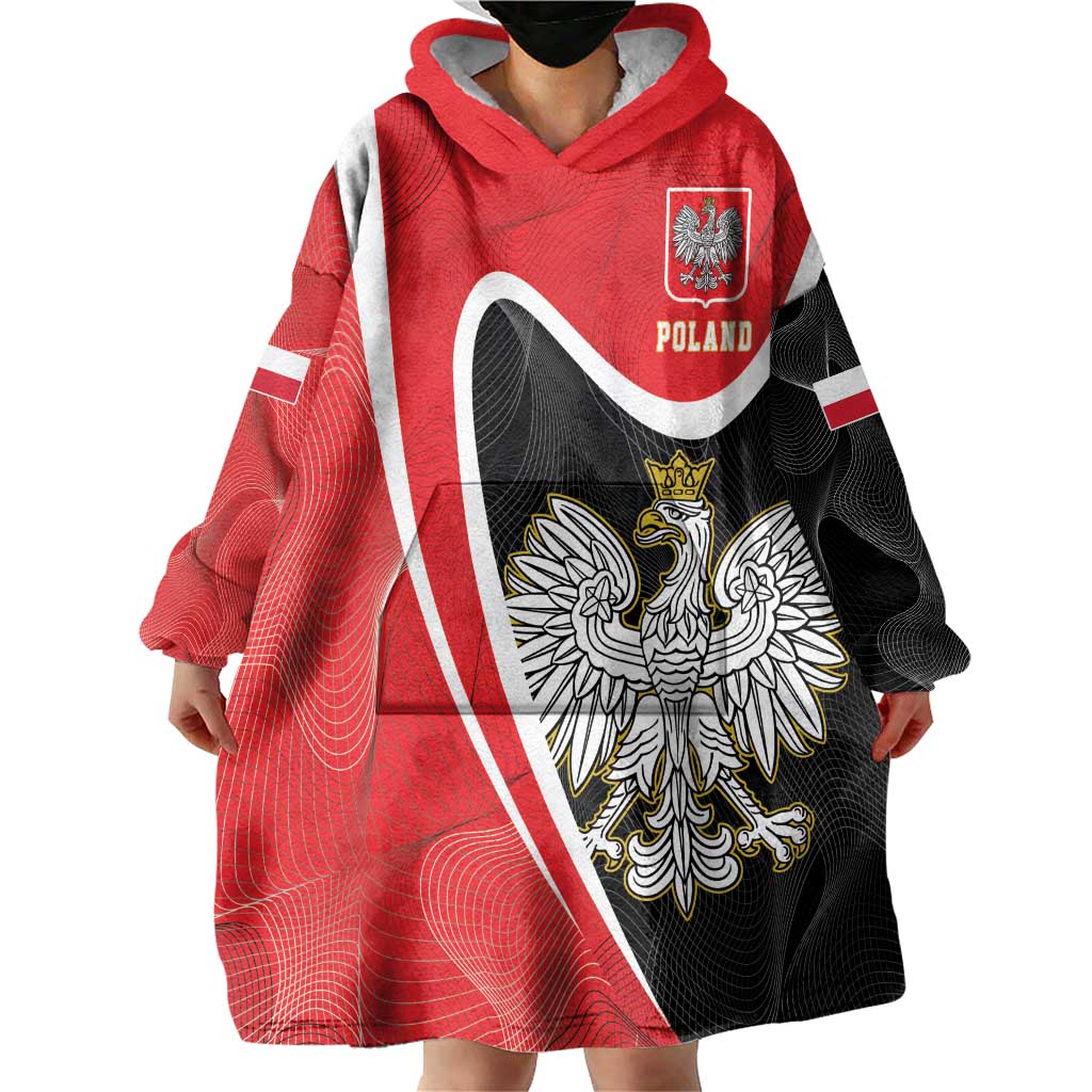 Poland White Crowned Eagle Wearable Blanket Hoodie Rzeczpospolita Polska LT17 - Wonder Print Shop