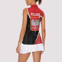 Poland White Crowned Eagle Women Sleeveless Polo Shirt Rzeczpospolita Polska LT17 - Wonder Print Shop
