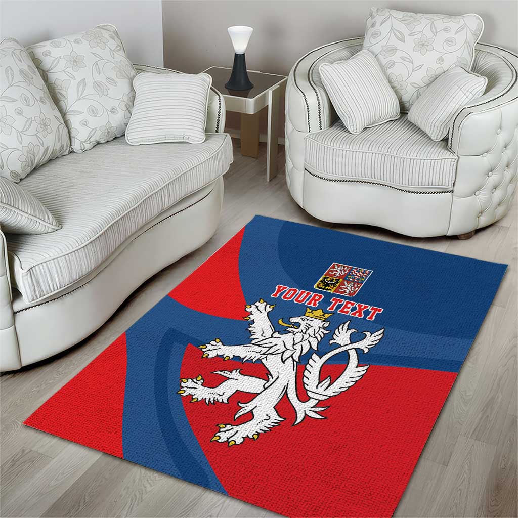 Personalized Czech Republic Coat of Arms Area Rug Statni Znak Ceske Republiky - Silver Double-tailed Lion
