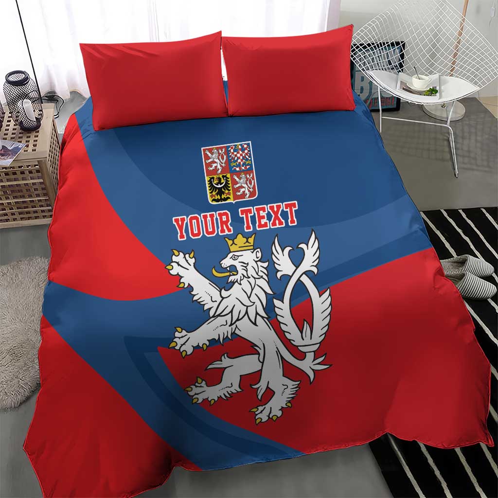 Personalized Czech Republic Coat of Arms Bedding Set Statni Znak Ceske Republiky - Silver Double-tailed Lion