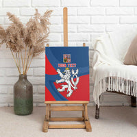 Personalized Czech Republic Coat of Arms Canvas Wall Art Statni Znak Ceske Republiky - Silver Double-tailed Lion