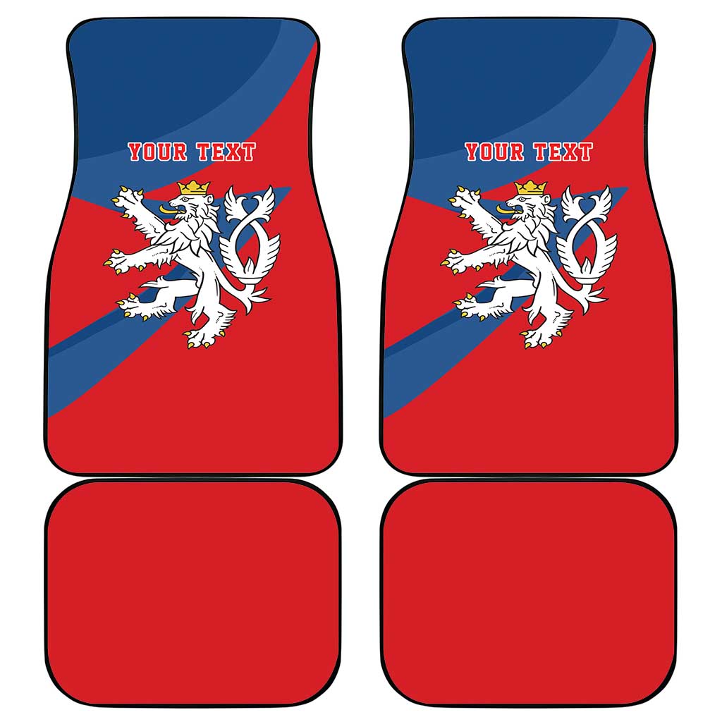 Personalized Czech Republic Coat of Arms Car Mats Statni Znak Ceske Republiky - Silver Double-tailed Lion