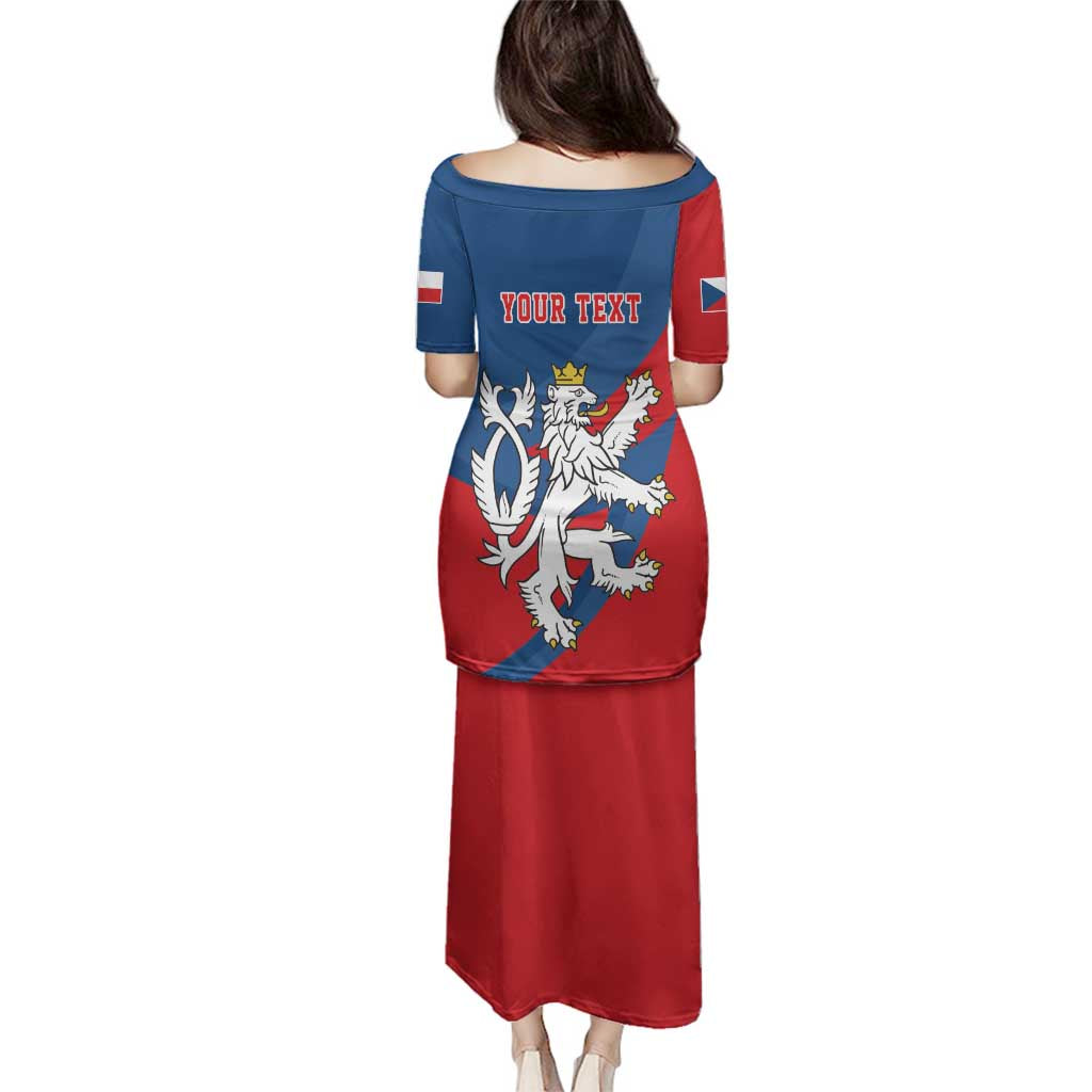 Personalized Czech Republic Coat of Arms Family Matching Puletasi and Hawaiian Shirt Statni Znak Ceske Republiky - Silver Double-tailed Lion