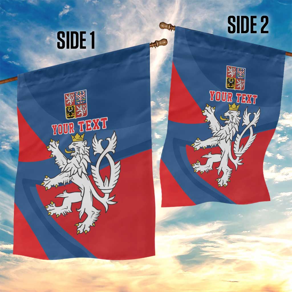 Personalized Czech Republic Coat of Arms Garden Flag Statni Znak Ceske Republiky - Silver Double-tailed Lion