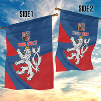 Personalized Czech Republic Coat of Arms Garden Flag Statni Znak Ceske Republiky - Silver Double-tailed Lion