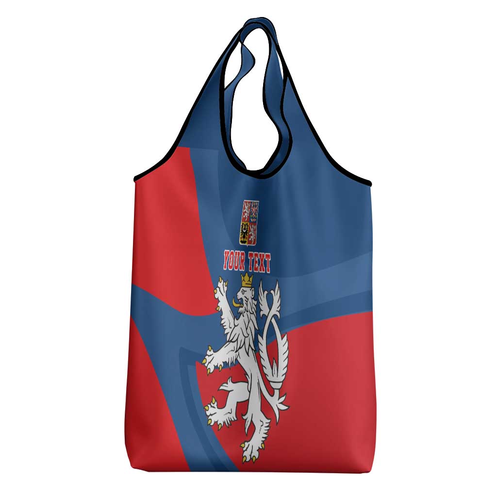 Personalized Czech Republic Coat of Arms Grocery Bag Statni Znak Ceske Republiky - Silver Double-tailed Lion