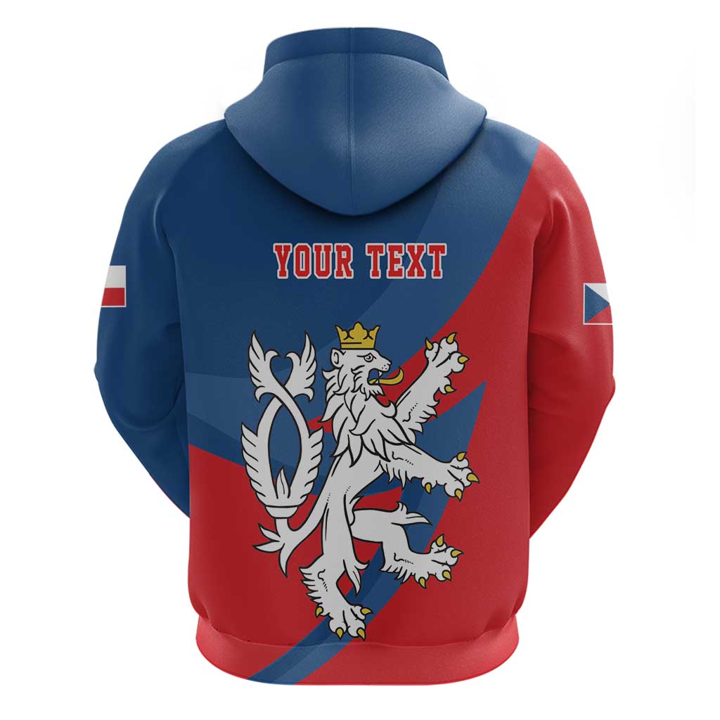 Personalized Czech Republic Coat of Arms Hoodie Statni Znak Ceske Republiky - Silver Double-tailed Lion