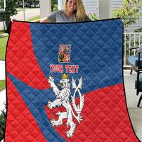 Personalized Czech Republic Coat of Arms Quilt Statni Znak Ceske Republiky - Silver Double-tailed Lion LT17 - Wonder Print Shop