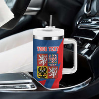 Personalized Czech Republic Coat of Arms Tumbler With Handle Statni Znak Ceske Republiky -  Silver Double-tailed Lion LT17 - Wonder Print Shop