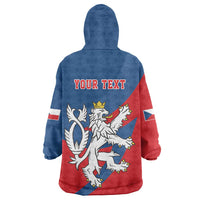Personalized Czech Republic Coat of Arms Wearable Blanket Hoodie Statni Znak Ceske Republiky - Silver Double-tailed Lion LT17 - Wonder Print Shop