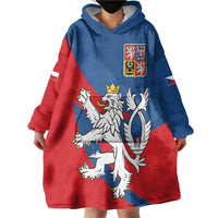 Personalized Czech Republic Coat of Arms Wearable Blanket Hoodie Statni Znak Ceske Republiky - Silver Double-tailed Lion LT17 - Wonder Print Shop
