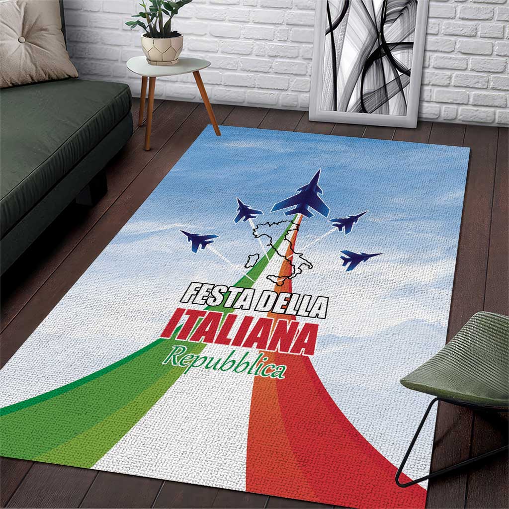 Italy Festa della Repubblica Area Rug Frecce Tricolori with Dove
