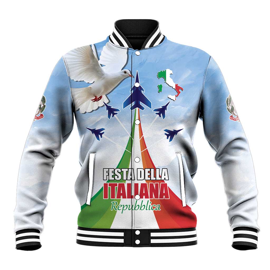 Italy Festa della Repubblica Baseball Jacket Frecce Tricolori with Dove