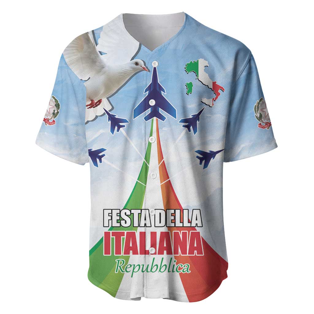 Italy Festa della Repubblica Baseball Jersey Frecce Tricolori with Dove