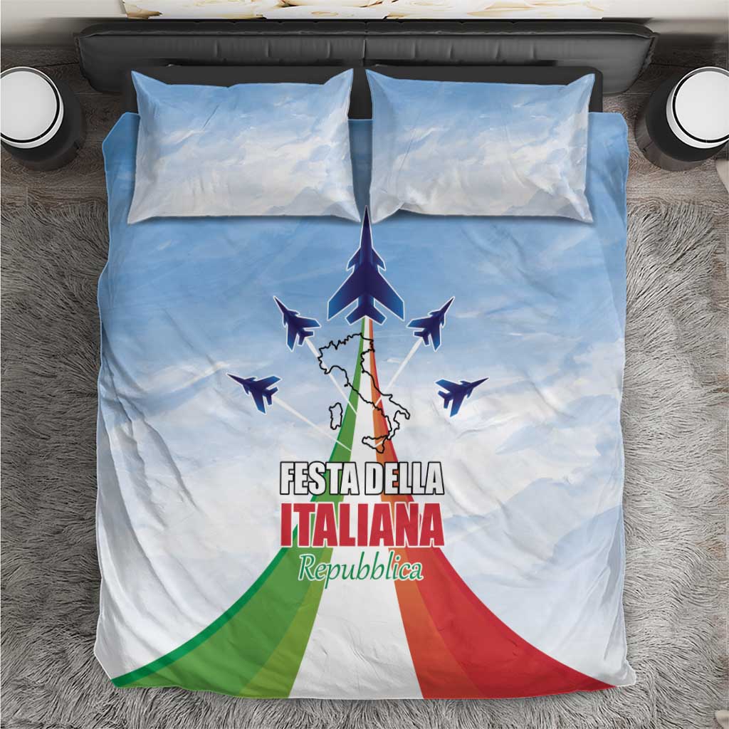 Italy Festa della Repubblica Bedding Set Frecce Tricolori with Dove