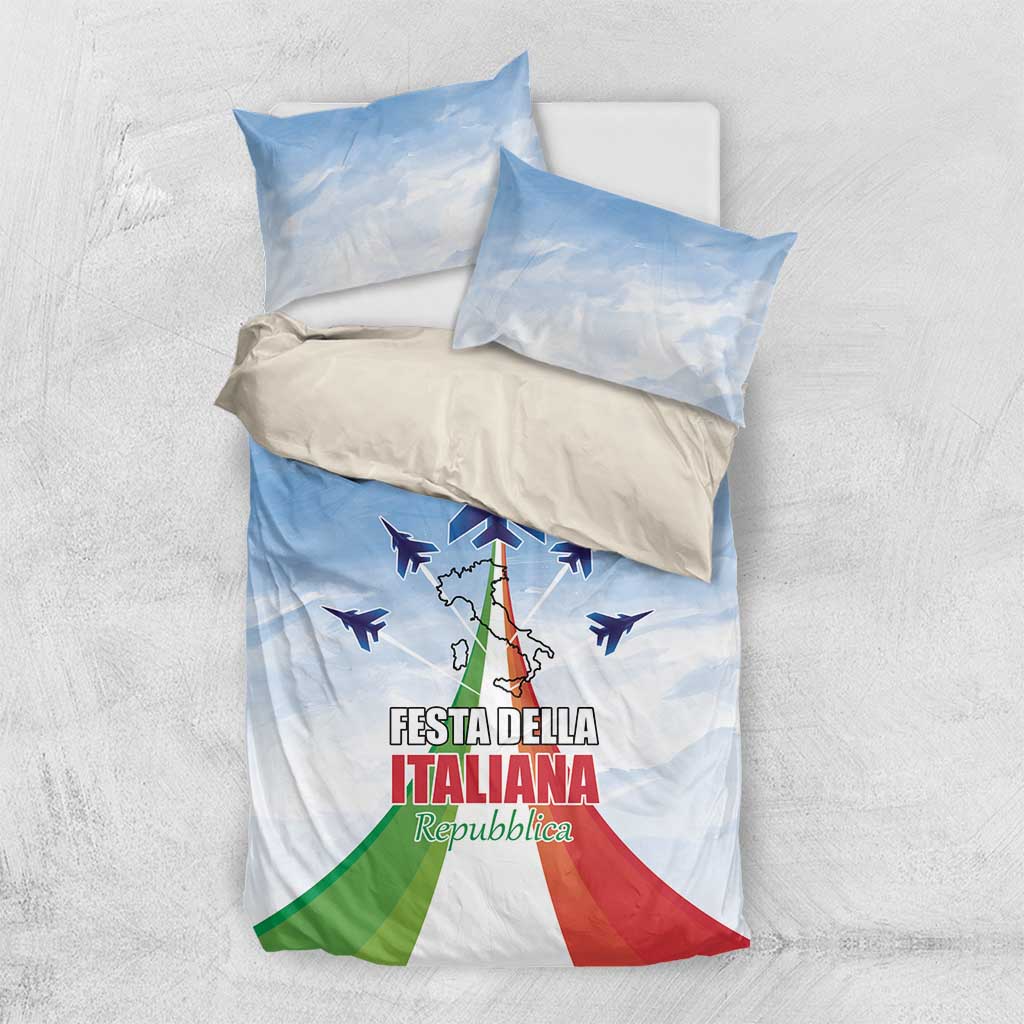 Italy Festa della Repubblica Bedding Set Frecce Tricolori with Dove
