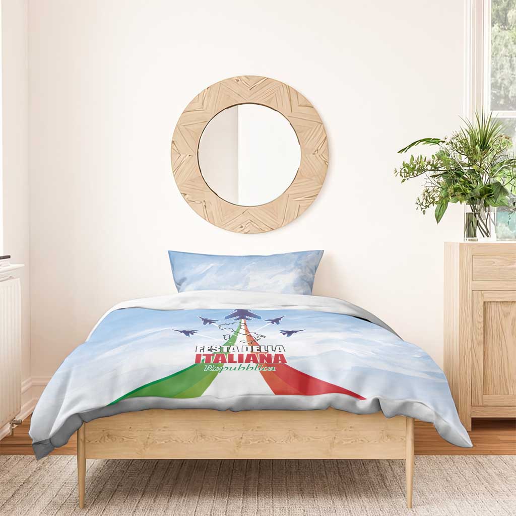 Italy Festa della Repubblica Bedding Set Frecce Tricolori with Dove