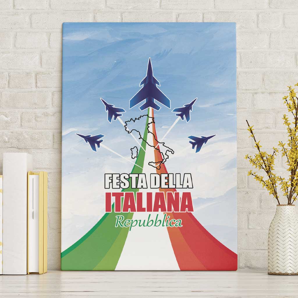 Italy Festa della Repubblica Canvas Wall Art Frecce Tricolori with Dove
