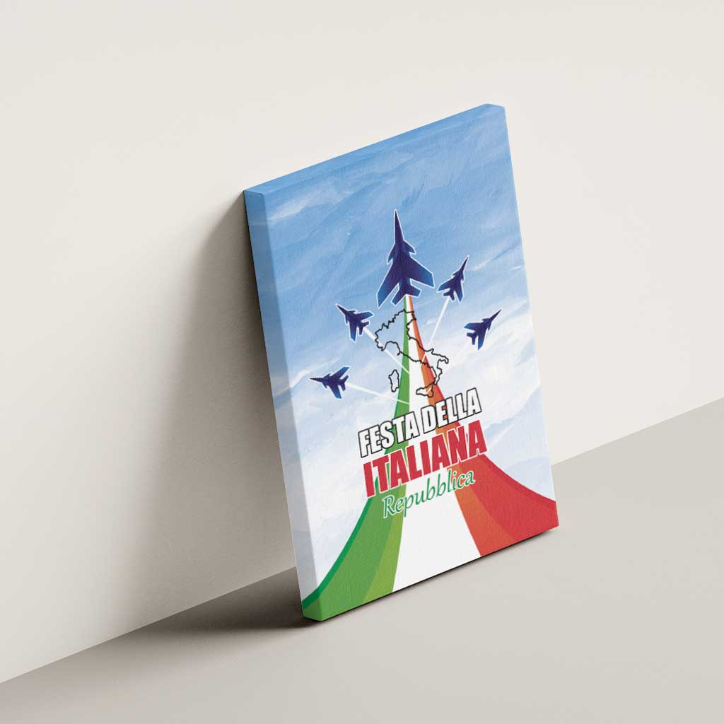 Italy Festa della Repubblica Canvas Wall Art Frecce Tricolori with Dove