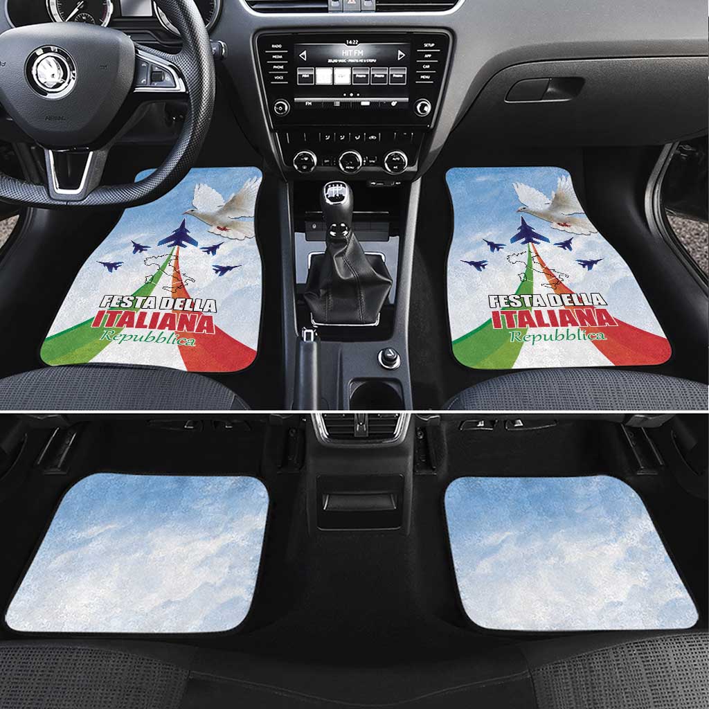 Italy Festa della Repubblica Car Mats Frecce Tricolori with Dove
