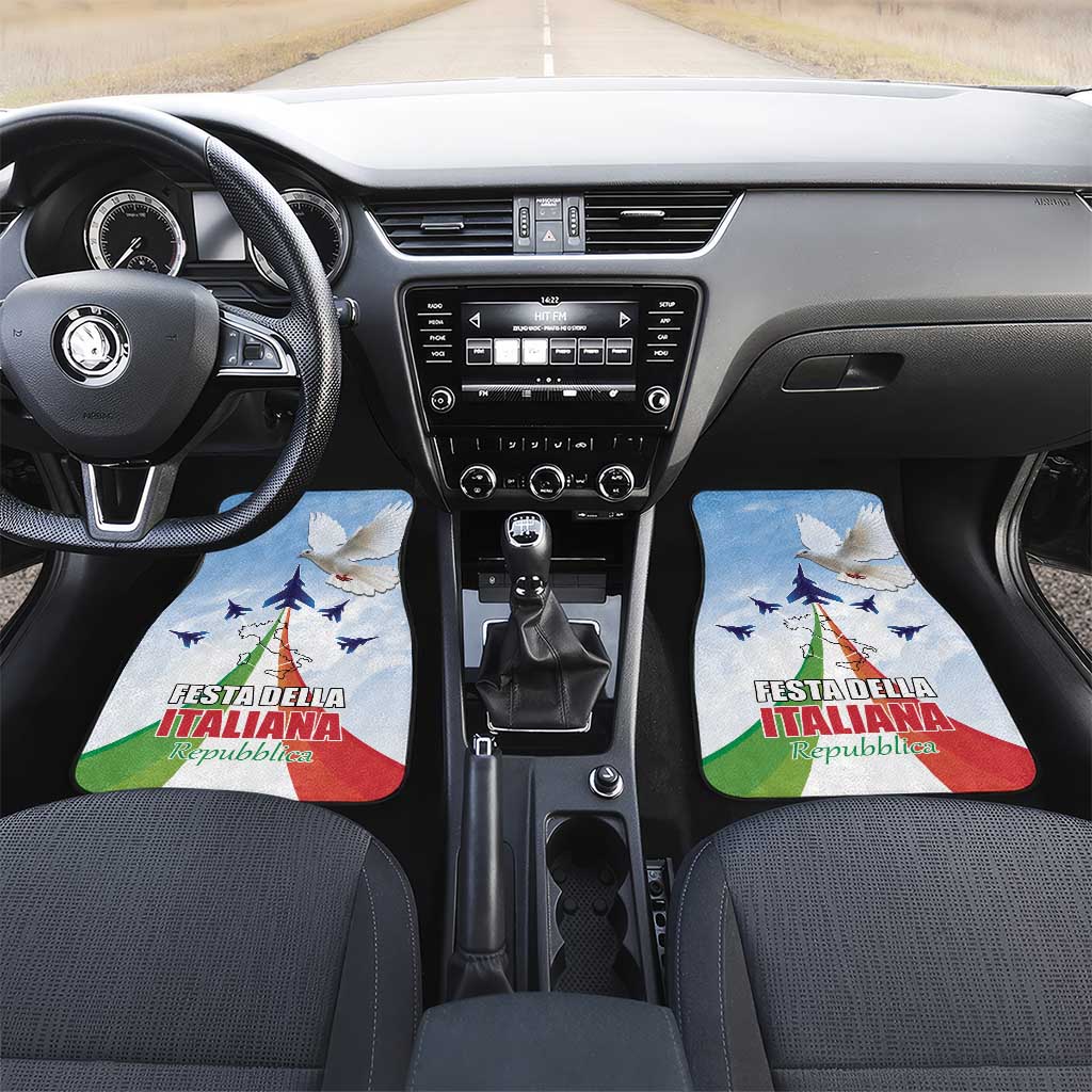 Italy Festa della Repubblica Car Mats Frecce Tricolori with Dove