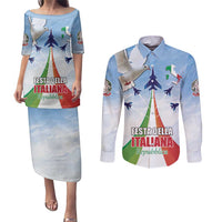 Italy Festa della Repubblica Couples Matching Puletasi and Long Sleeve Button Shirt Frecce Tricolori with Dove