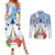 Italy Festa della Repubblica Couples Matching Summer Maxi Dress and Long Sleeve Button Shirt Frecce Tricolori with Dove