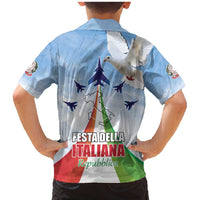 Italy Festa della Repubblica Family Matching Mermaid Dress and Hawaiian Shirt Frecce Tricolori with Dove