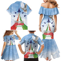 Italy Festa della Repubblica Family Matching Mermaid Dress and Hawaiian Shirt Frecce Tricolori with Dove