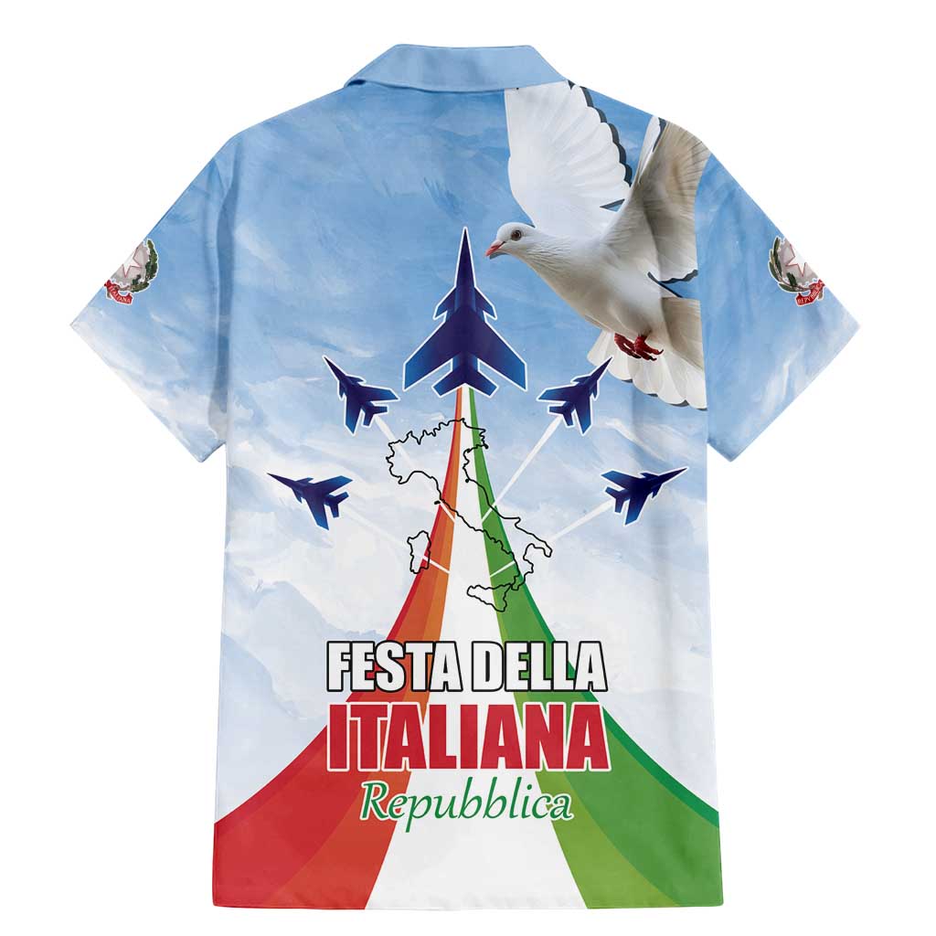 Italy Festa della Repubblica Family Matching Mermaid Dress and Hawaiian Shirt Frecce Tricolori with Dove