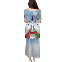 Italy Festa della Repubblica Family Matching Puletasi and Hawaiian Shirt Frecce Tricolori with Dove