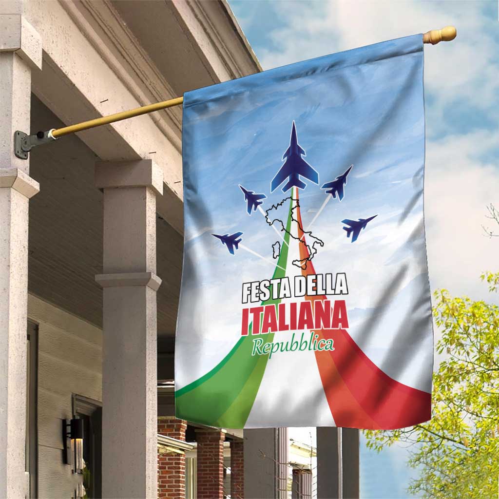 Italy Festa della Repubblica Garden Flag Frecce Tricolori with Dove