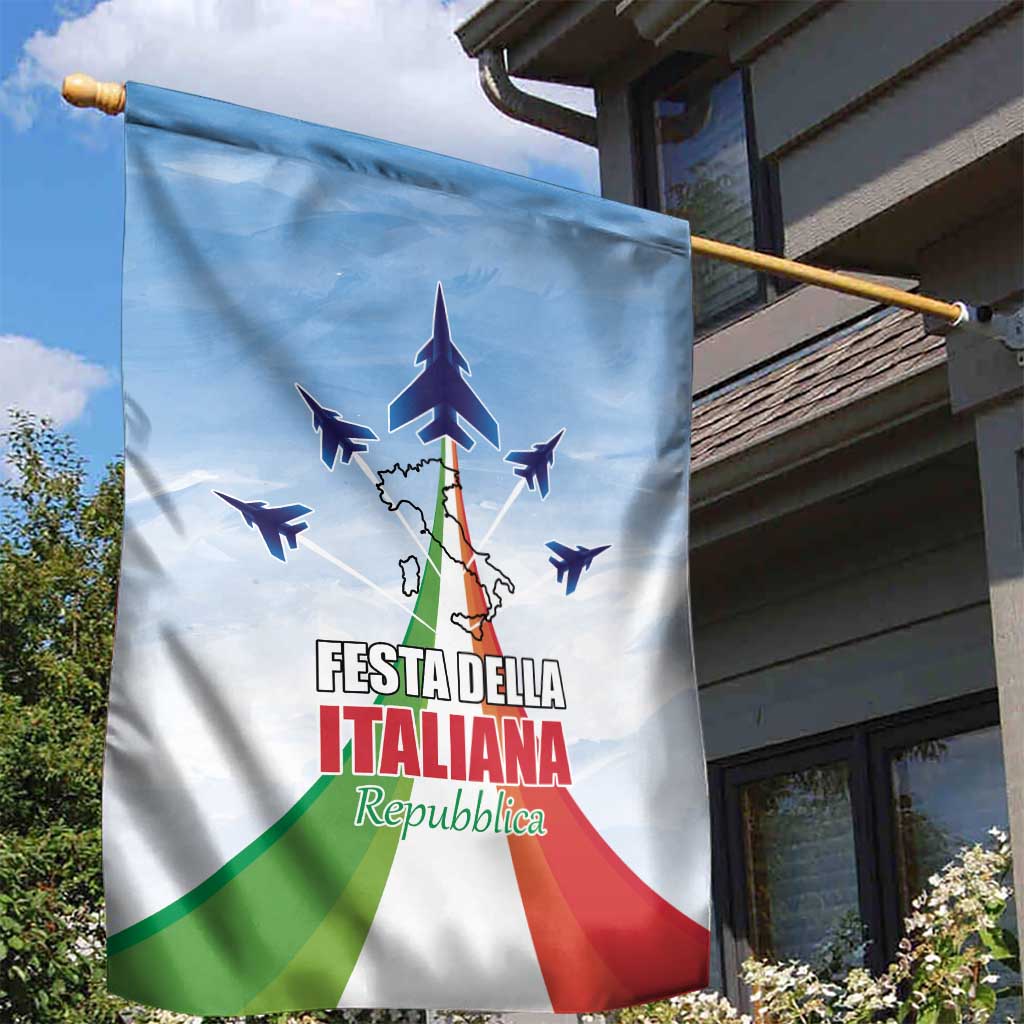 Italy Festa della Repubblica Garden Flag Frecce Tricolori with Dove