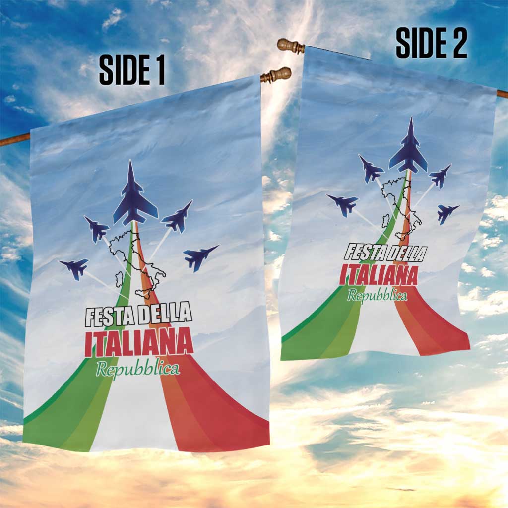 Italy Festa della Repubblica Garden Flag Frecce Tricolori with Dove