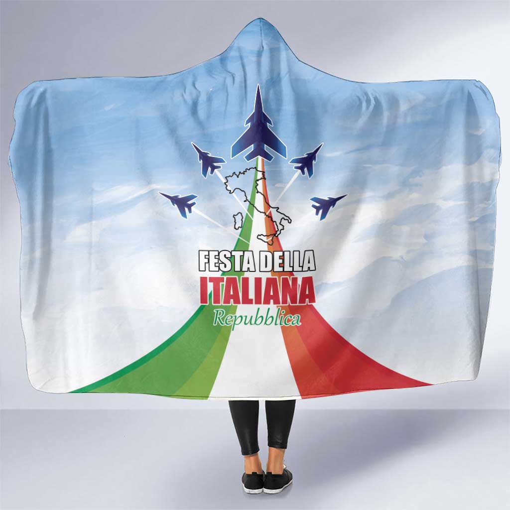 Italy Festa della Repubblica Hooded Blanket Frecce Tricolori with Dove