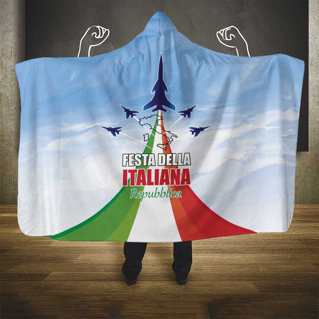 Italy Festa della Repubblica Hooded Blanket Frecce Tricolori with Dove