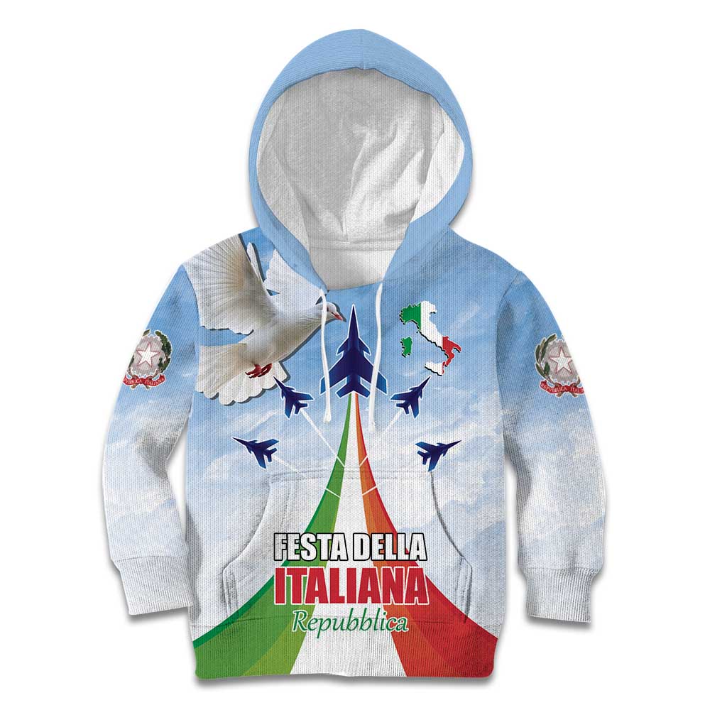 Italy Festa della Repubblica Kid Hoodie Frecce Tricolori with Dove