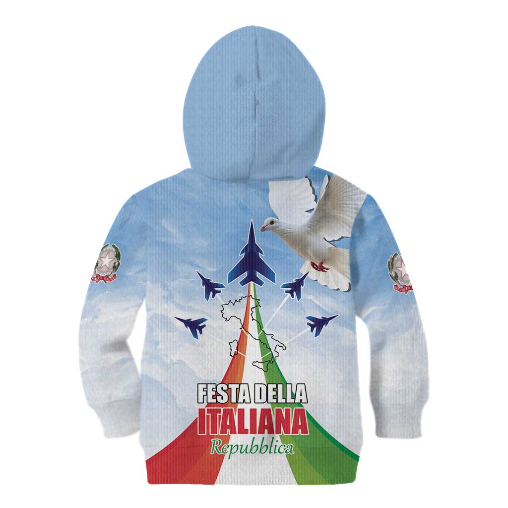 Italy Festa della Repubblica Kid Hoodie Frecce Tricolori with Dove