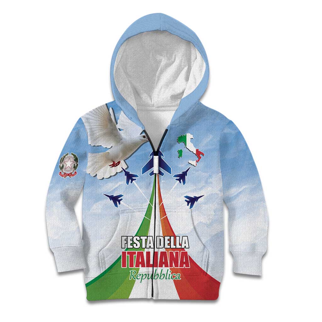 Italy Festa della Repubblica Kid Hoodie Frecce Tricolori with Dove