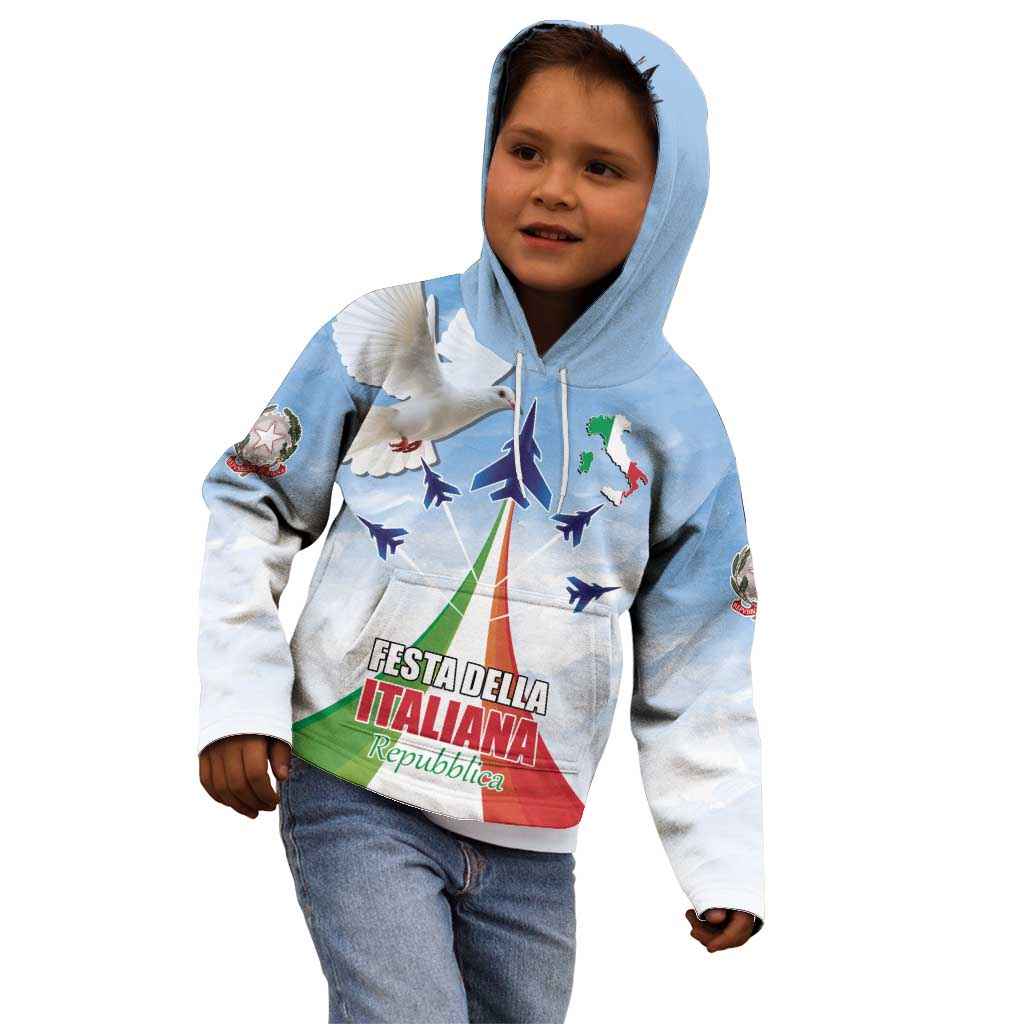 Italy Festa della Repubblica Kid Hoodie Frecce Tricolori with Dove